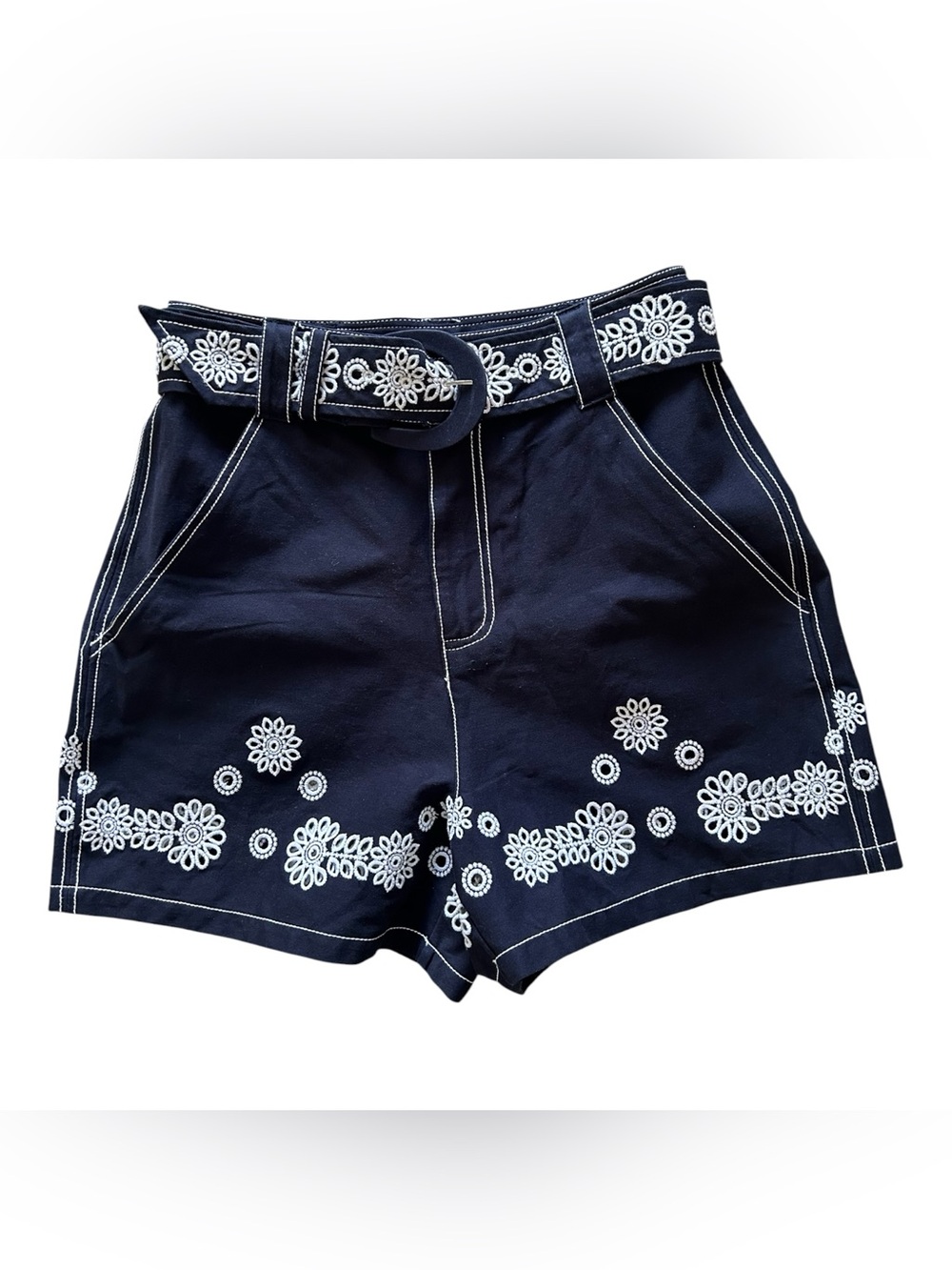 CINQ A SEPT Navy/White Mazie Eyelet Aldi Shorts Sz 4 Sm NWT $345 Boho Chic - Picture 2 of 13